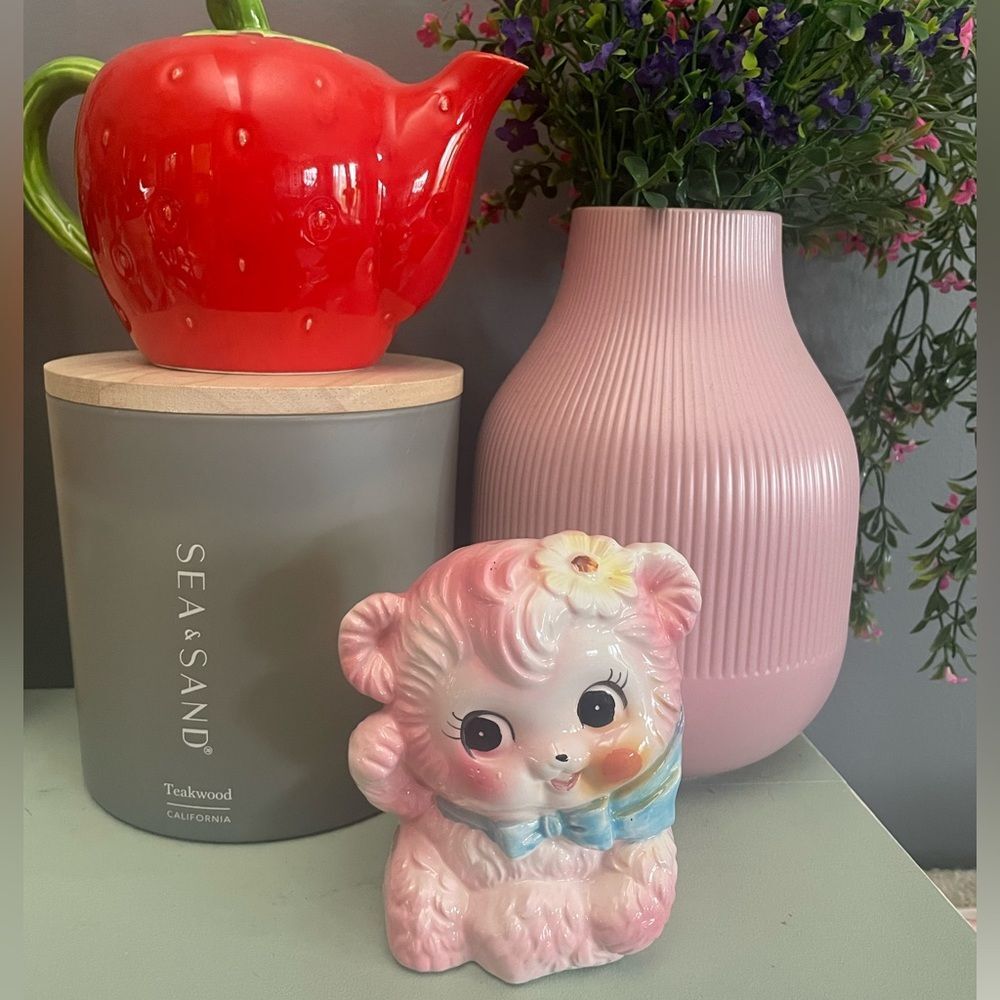 Vintage 1960s Japan Ceramic Pastel Flower Pot